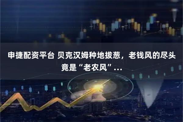 申捷配资平台 贝克汉姆种地拔葱，老钱风的尽头竟是“老农风”…